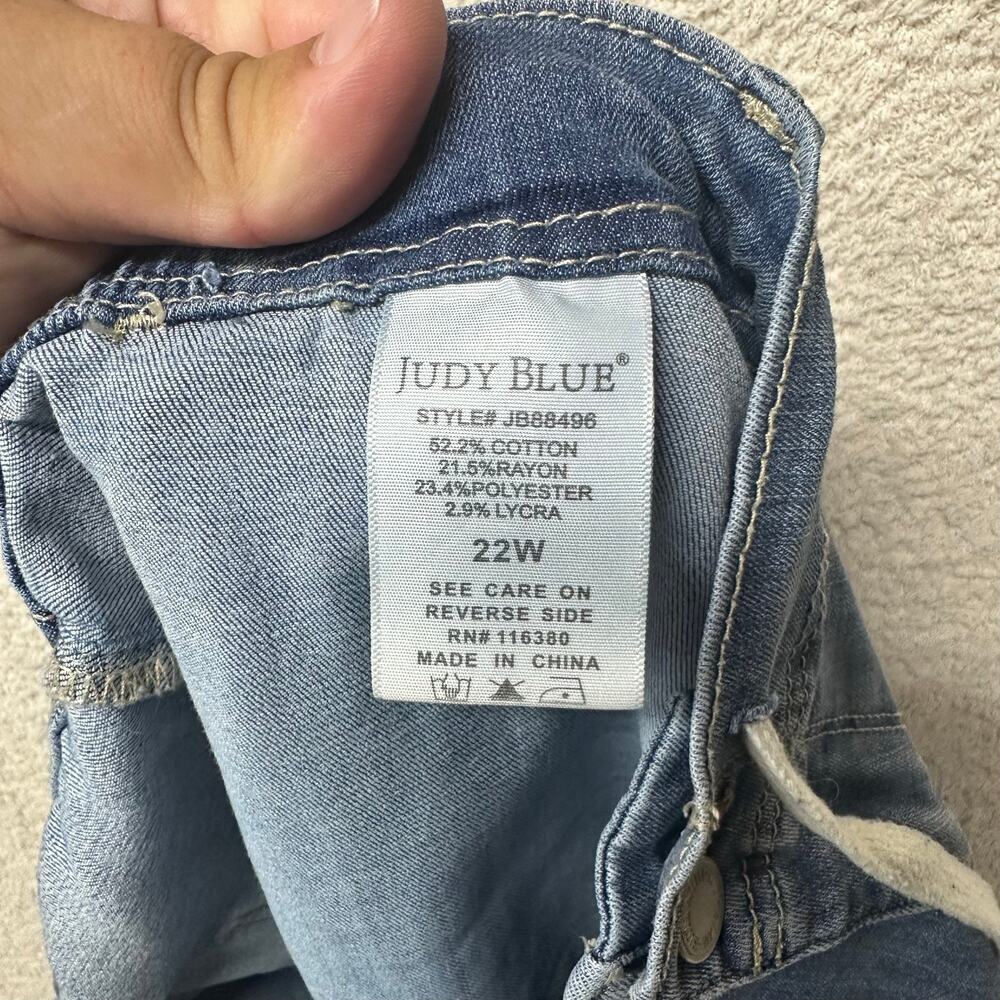 Judy Blue Women’s 22W Blue Denim Drawstring Jogger Jeans Elastic Waist - Picture 4 of 9